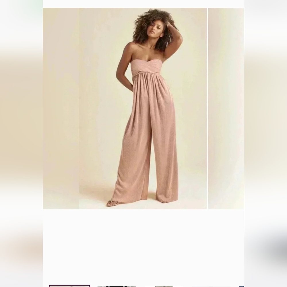 Stunning Rose Gold Venus Strapless Jumpsuit Size Small